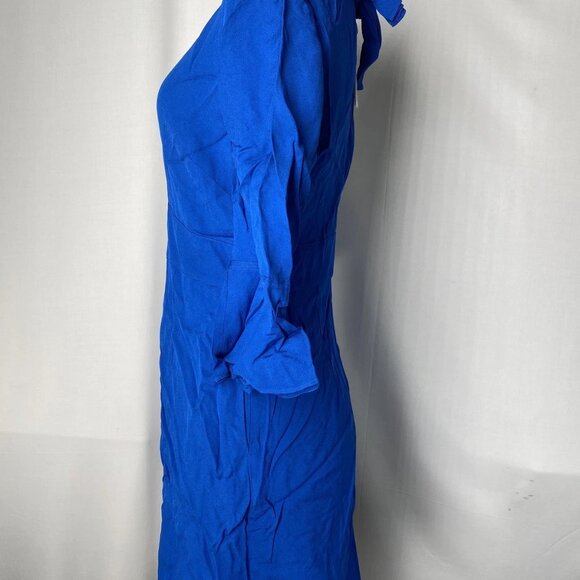 NEW REISS Women's Cora Flared Sleeve Mini Shift Dress Cobalt Blue Size 6 NWT - Picture 8 of 9